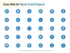 Icons slide for sports event proposal ppt powerpoint presentation gallery skills