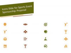 Icons slide for sports event sponsorship proposal ppt powerpoint presentation slides