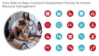 Icons Slide For Steps Involved In Employment Process For Human Resource Management