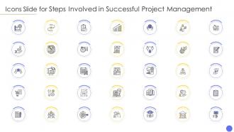 Icons slide for steps involved in successful project management