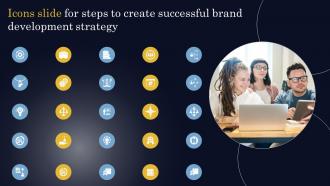 Icons Slide For Steps To Create Successful Brand Development Strategy