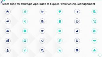Icons Slide For Strategic Approach To Supplier Relationship Management