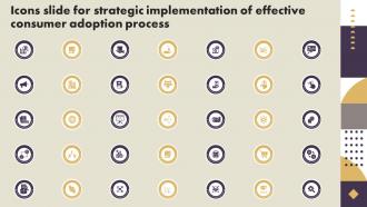 Icons Slide For Strategic Implementation Of Effective Consumer Adoption Process