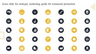 Icons Slide For Strategic Marketing Guide For Restaurant Promotion
