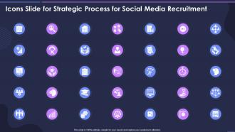 Icons Slide For Strategic Process For Social Media Recruitment
