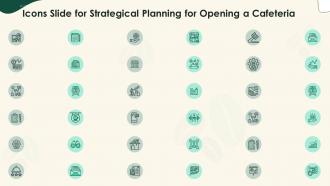 Icons slide for strategical planning for opening a cafeteria