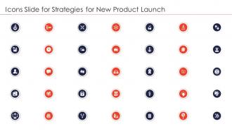 Icons slide for strategies for new product launch