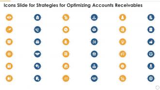 Icons slide for strategies for optimizing accounts receivables