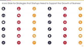 Icons Slide For Strategies That Startups Need To Support The Growth Of Business