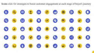 Icons Slide For Strategies To Boost Customer Engagement At Each Stage Of Buyers Journey
