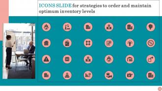 Icons Slide For Strategies To Order And Maintain Optimum Inventory Levels