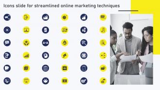Icons Slide For Streamlined Online Marketing Techniques MKT SS V