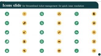 Icons Slide For Streamlined Ticket Management For Quick Issue Resolution CRP DK SS