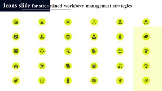 Icons Slide For Streamlined Workforce Management Strategies