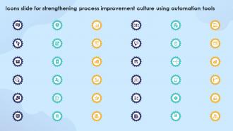 Icons Slide For Strengthening Process Improvement Culture Using Automation Tools