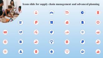 Icons Slide For Supply Chain Management And Advanced Planning