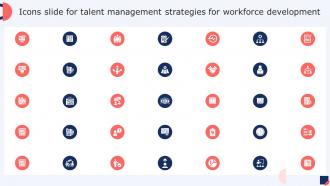 Icons Slide For Talent Management Strategies For Workforce Development