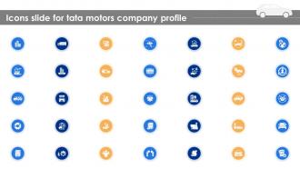 Icons Slide For Tata Motors Company Profile Ppt Summary Design Inspiration CP SS