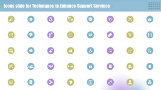 Icons Slide For Techniques To Enhance Support Services Ppt Powerpoint Presentation Diagram