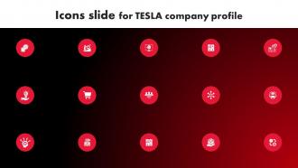 Icons Slide For Tesla Company Profile Ppt Mockup CP SS