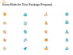 Icons slide for tour package proposal ppt powerpoint presentation gallery portrait