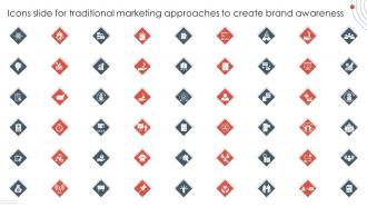 Icons Slide For Traditional Marketing Approaches To Create Brand Awareness