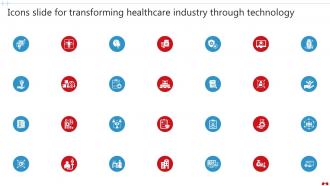 Icons Slide For Transforming Healthcare Industry Through Technology IoT SS V