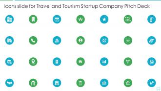 Icons slide for travel and tourism startup company pitch deck ppt infographics
