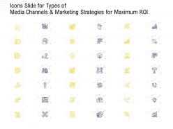 Icons slide for types of media channels and marketing strategies for maximum roi ppt powerpoint designs