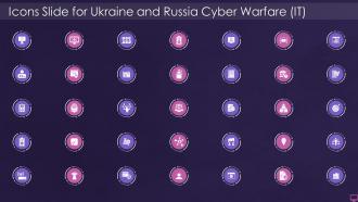 Icons slide for ukraine and russia cyber warfare it
