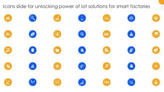 Icons Slide For Unlocking Power Of IoT Solutions For Smart Factories IoT SS