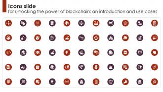 Icons Slide For Unlocking The Power Of Blockchain An Introduction And Use Cases BCT SS V