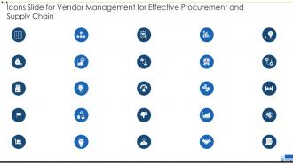 Icons Slide For Vendor Management For Effective Procurement And Supply Chain