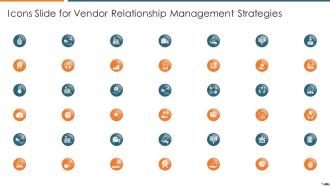 Icons slide for vendor relationship management strategies ppt slide icons tips