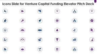 Icons slide for venture capital funding elevator pitch deck