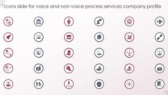 Icons Slide For Voice And Non Voice Process Services Company Profile
