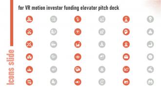 Icons Slide For VR Motion Investor Funding Elevator Pitch Deck