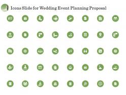 Icons Slide For Wedding Event Planning Proposal Ppt Model