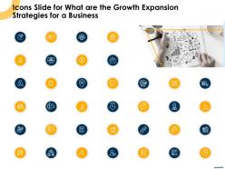 Icons slide for what are the growth expansion strategies for a business ppt summary