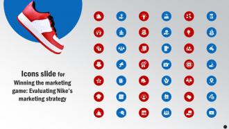 Icons Slide For Winning The Marketing Game Evaluating Nikes Marketing Strategy Strategy SS V