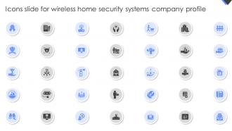 Icons Slide For Wireless Home Security Systems Company Profile