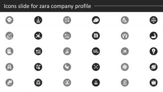 Icons Slide For Zara Company Profile Ppt Guidelines CP SS