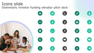 Icons Slide Grammarly Investor Funding Elevator Pitch Deck