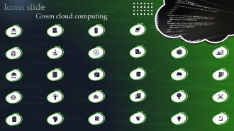 Icons Slide Green Cloud Computing Ppt Powerpoint Presentation File Background Designs