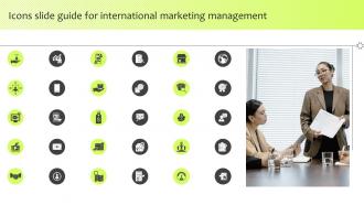 Icons Slide Guide For International Marketing Management Ppt Slides Gallery