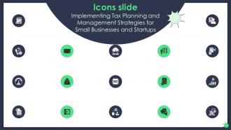 Icons Slide Implementing Tax Planning And Management Strategies For Small Businesses Fin SS