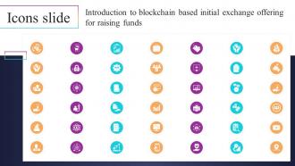 Icons Slide Introduction To Blockchain Based Initial Exchange Offering For Raising Funds BCT SS