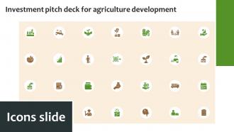Icons Slide Investment Pitch Deck For Agriculture Development