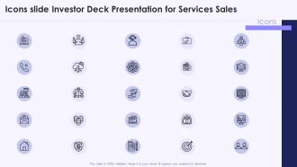 Icons Slide Investor Deck Presentation For Services Sales