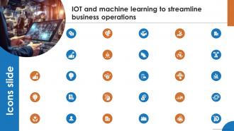 Icons Slide IoT And Machine Learning To Streamline Business Operations IoT SS